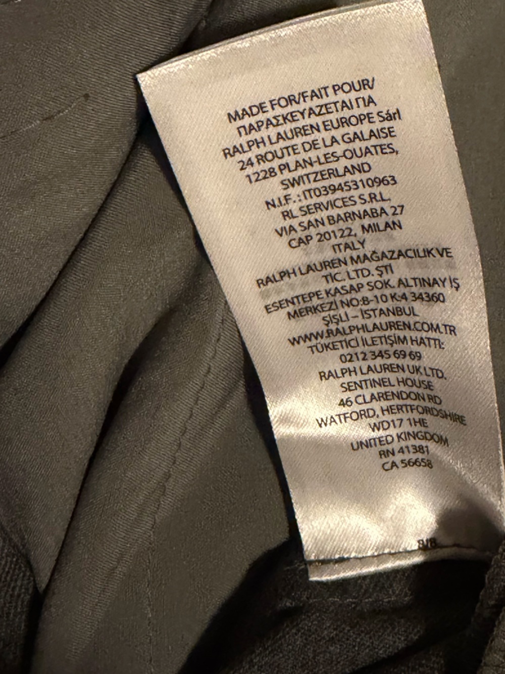 Guaranteed Authentic Lauren Ralph Lauren Grey Pltd Wool Twill Straight Pants, 6 - Picture 12 of 15